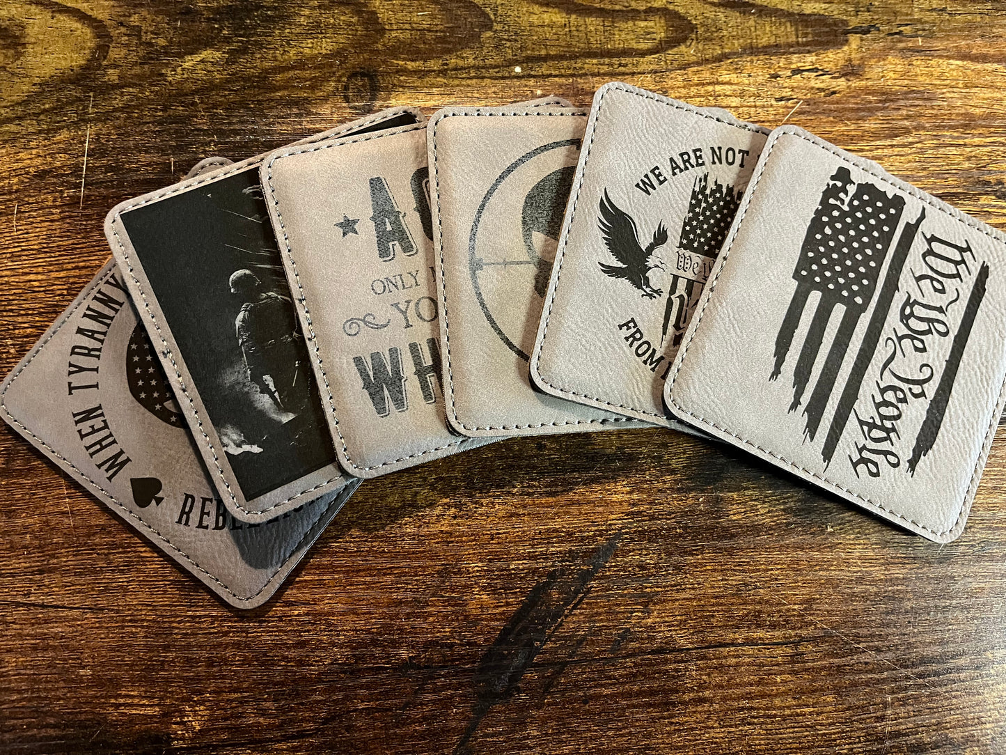 Leatherette set of 6 coasters